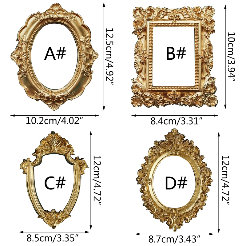 Title 6, Golden Retro Photo Frame Nail Art Jewelry Decor...