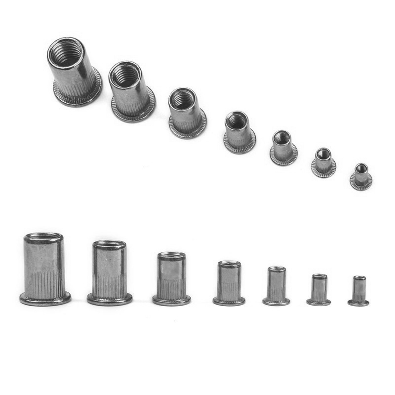 100pcs Tool Kit M3/M4/M5/M6/M8 Aluminum Rivets Nuts Rivet Gun Threaded Riveter Flatheadscrew Fasteners Accessories Nuts&Bolts