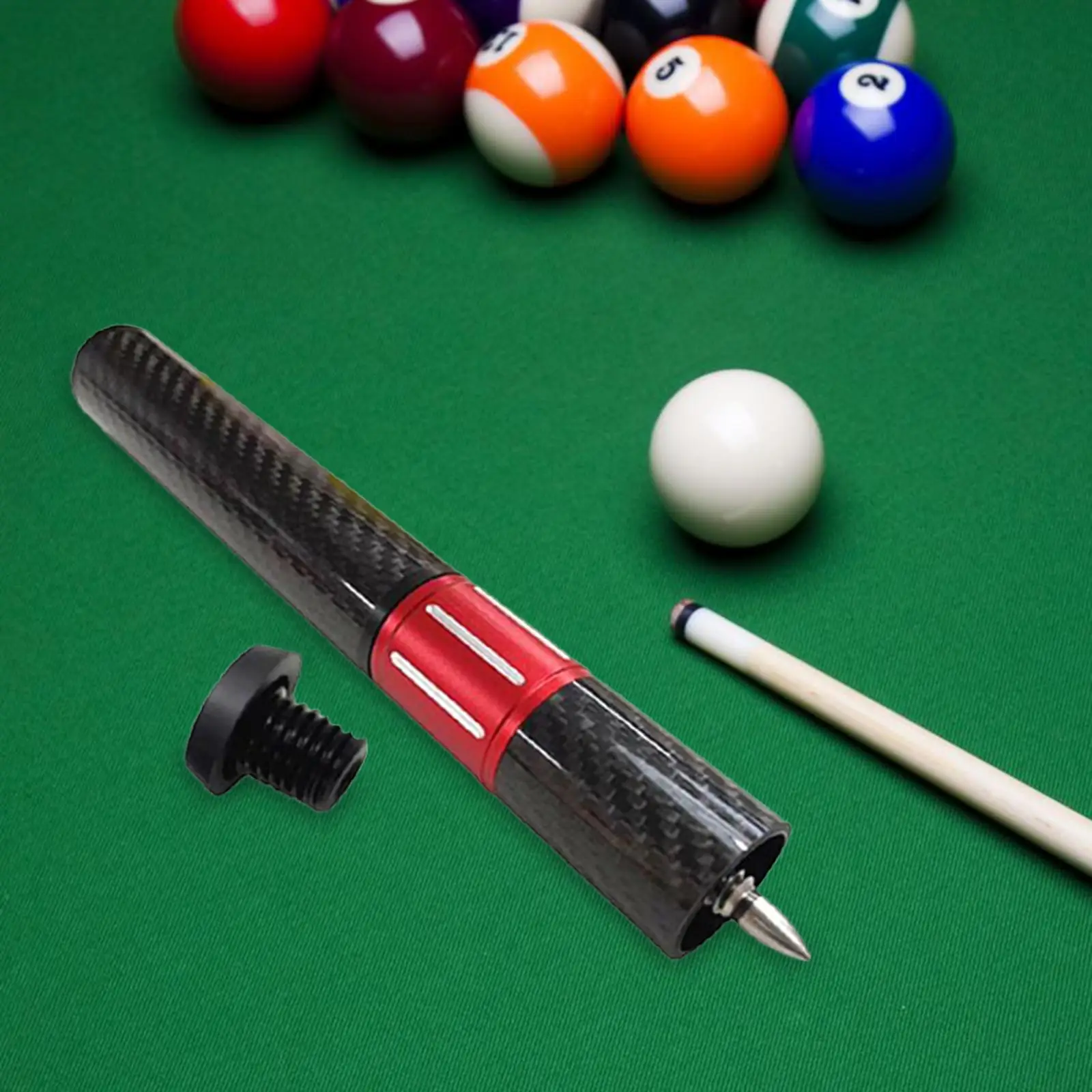 Billiards Pool Cue Extension with Bumper Cue End Extender Adapter Snooker Cue Stick for Games Billiard Cues Enthusiast Beginners
