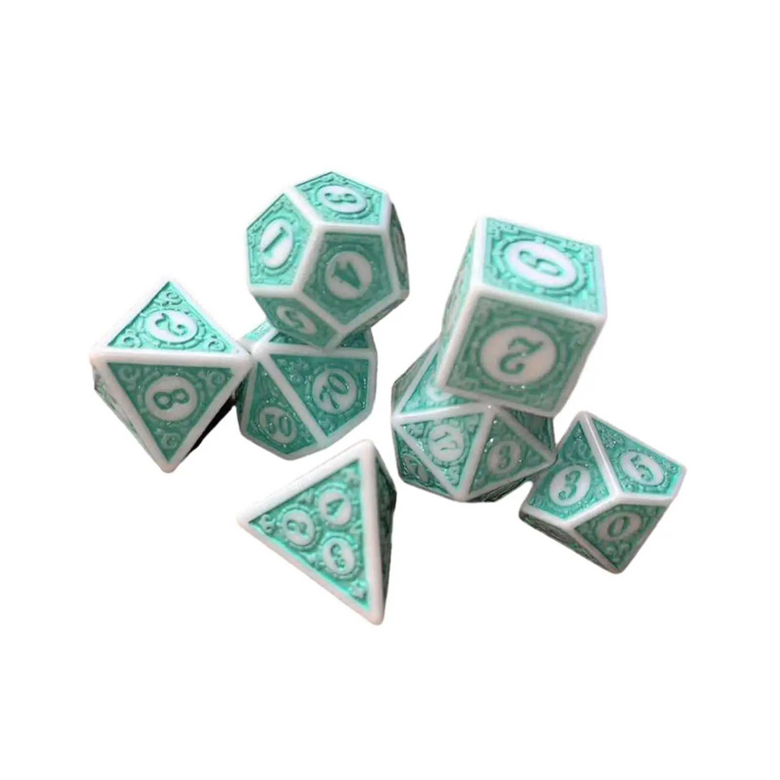 7Pcs Polyhedral Dices Party Supplies Acrylic Party Game Dices Dice Set for KTV