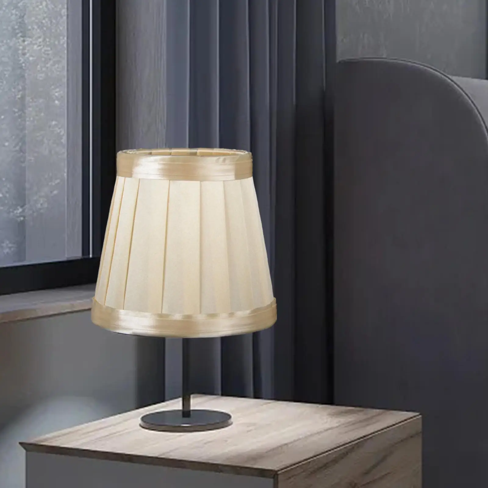 Table Lamp Shade Cover Replacement Cloth Lampshade Durable Elegant Convenient Assemble Versatile Pleated Designed for Bedroom