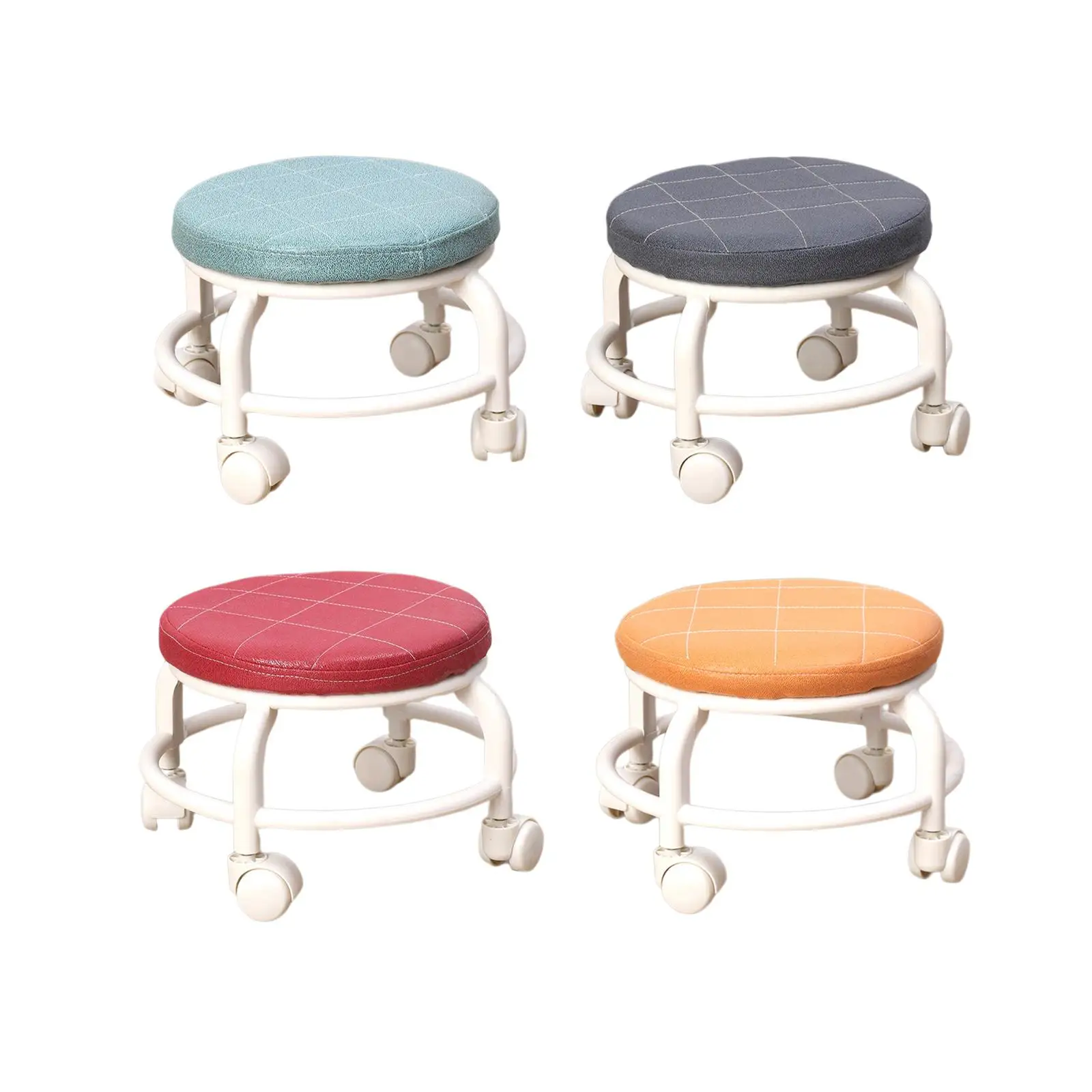 Low Rolling Stool Multifunctional Short Small Stool Chair Universal Swivel Casters Small Shoe Stool Seat for Shop Kids and Adult