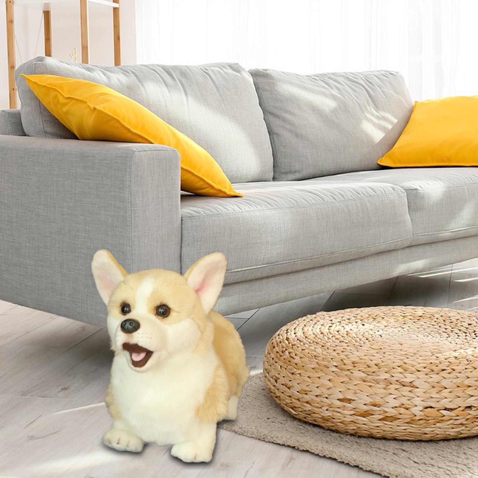 Cute Corgi doll Cushion Lifelike plush Stuffed Animal Plush Toy for Bedroom Home Decor Chair Gift Cartoon Ornament