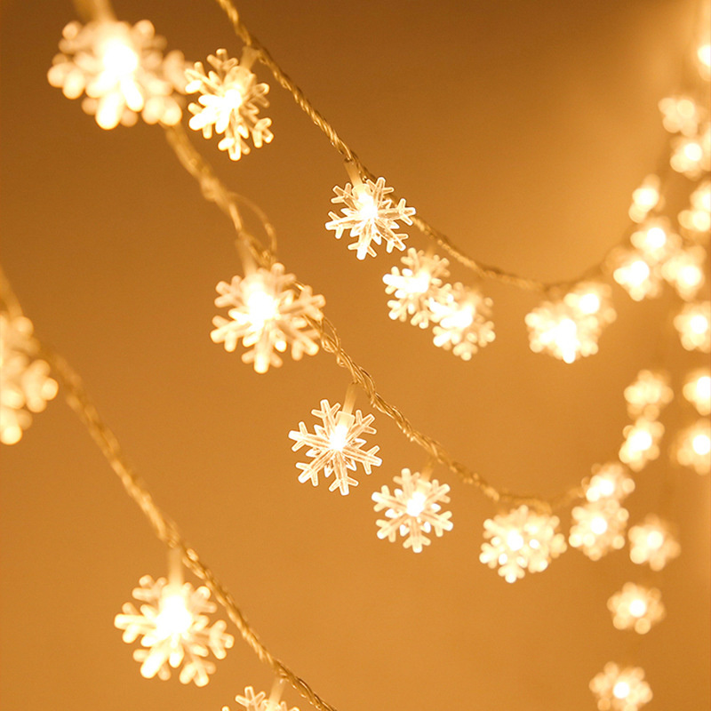 Christmas Snowflake String Lights LED Fairy Lights USB/Battery Powered Garland 2024 New Year's Wedding Party Xmas Decorations