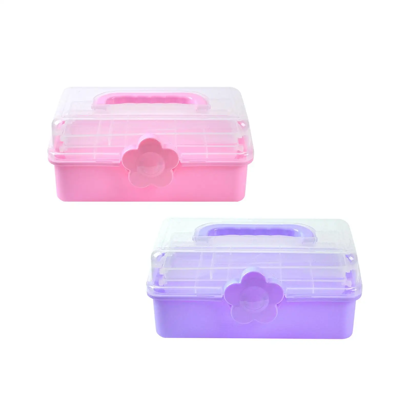 Sewing Supplies Organizer Portable Storage Box Folding Tool Case 3 Tier for Bead Sewing Scrapbooking Items Pencils Art Craft
