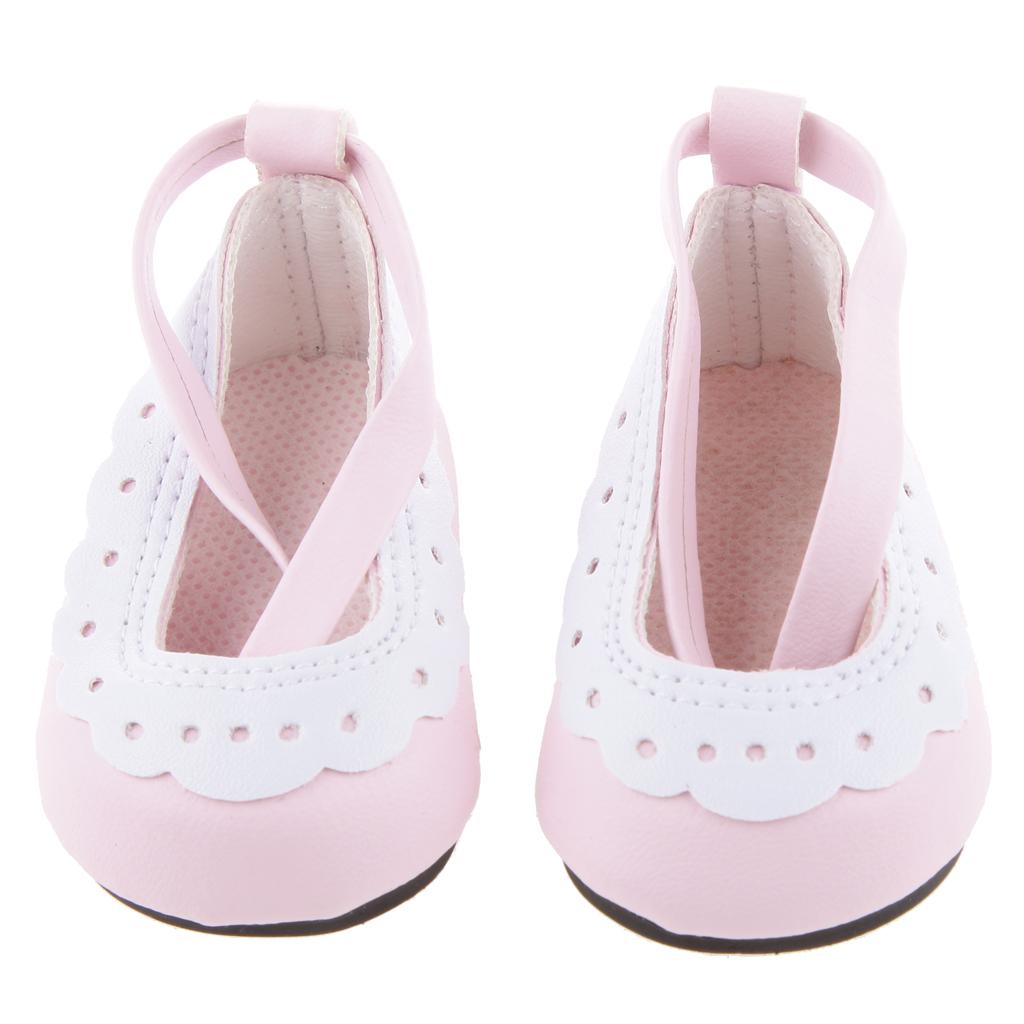Pink Scallop Trim Shoes Accessories Fit 18 