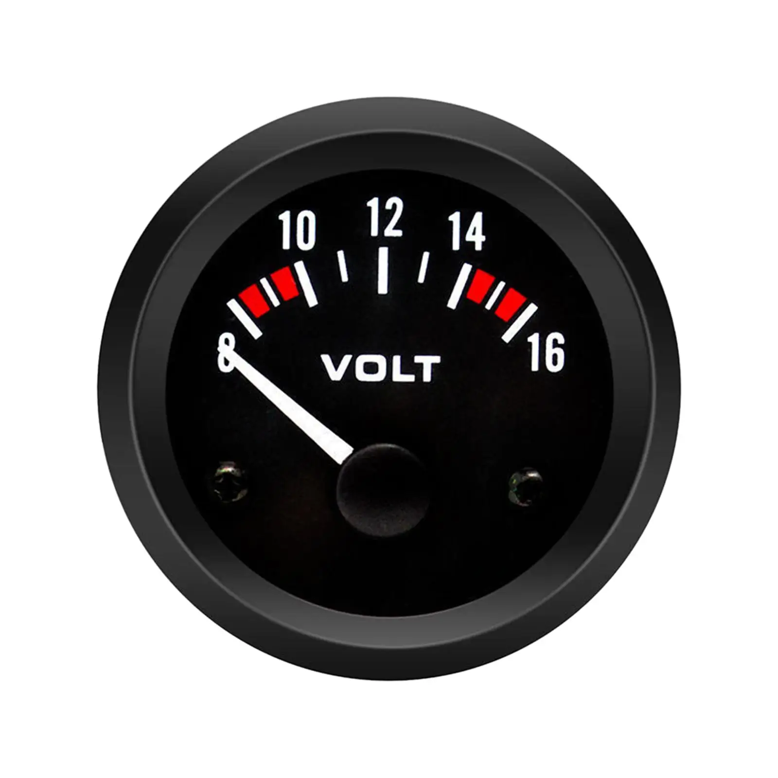 Voltage Gauge with Black Dial and Round Pane 12V DC for Most Car Assembly Modification Convenient Installation Durable premium