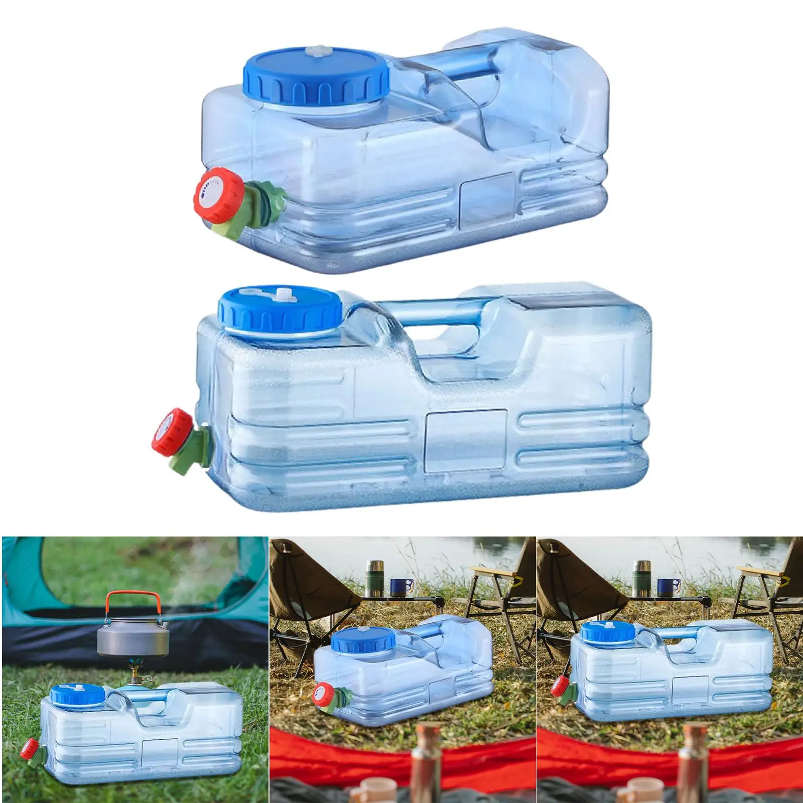 Water Storage Jug Water Bottle with Water Pipe Water Jug Portable Tank Container for Hiking for Camping Reusable with Faucet