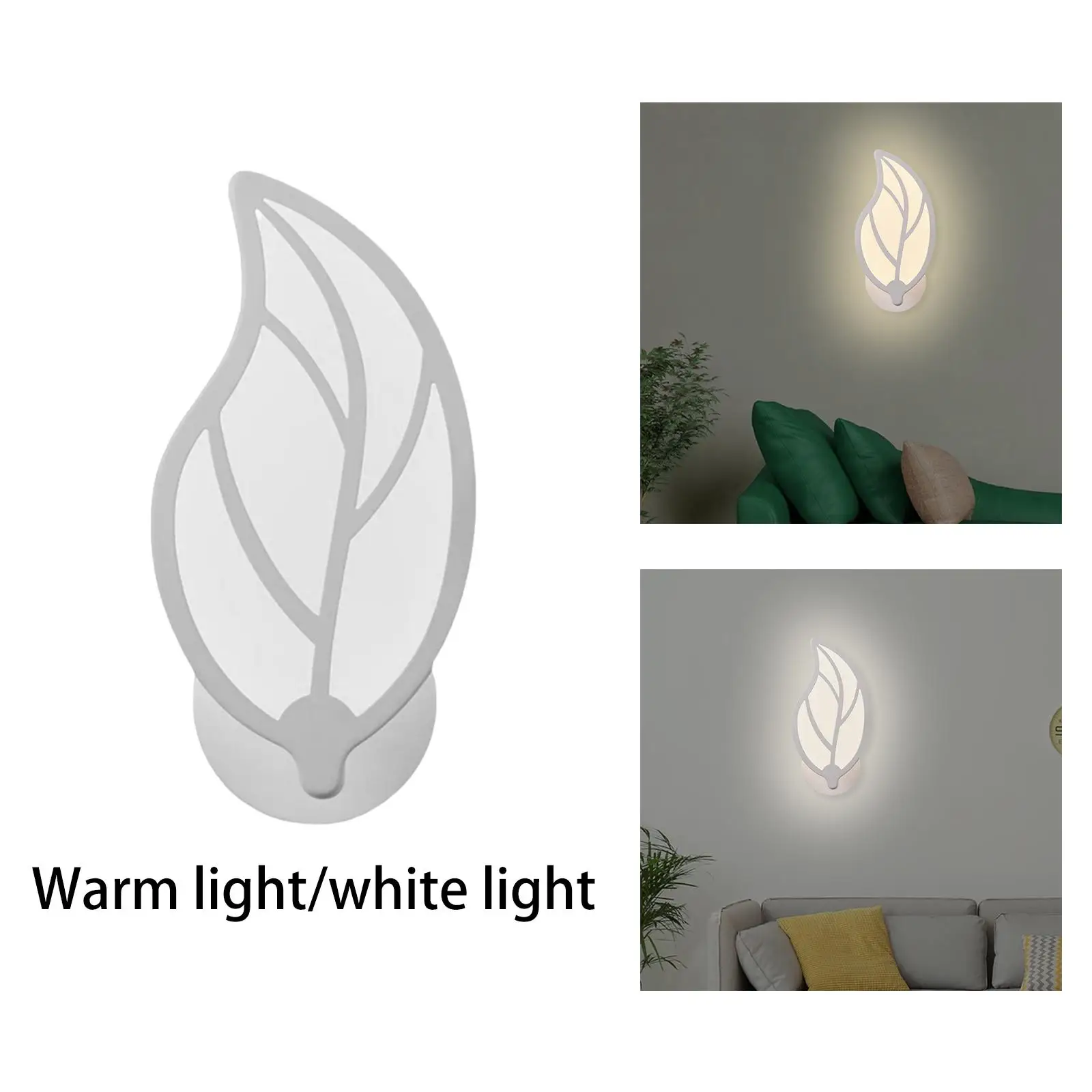 LED Wall Sconce Bedside Reading Light Leaves Shaped Wall Lamp for Home