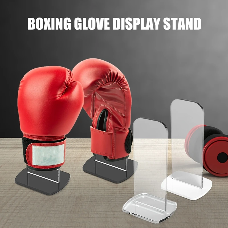 CALIDAKA Acrylic Vertical Boxing Glove Display Stand for Boxing Gloves,Boxing Glove Holder Shelf,Display Acrylic Desk or Counter Top Vertical Boxing Glove Display Shelf 