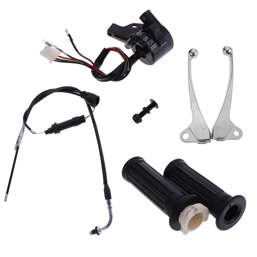 Motorcycle Throttle Start Kit Switch Brake Lever Cable  