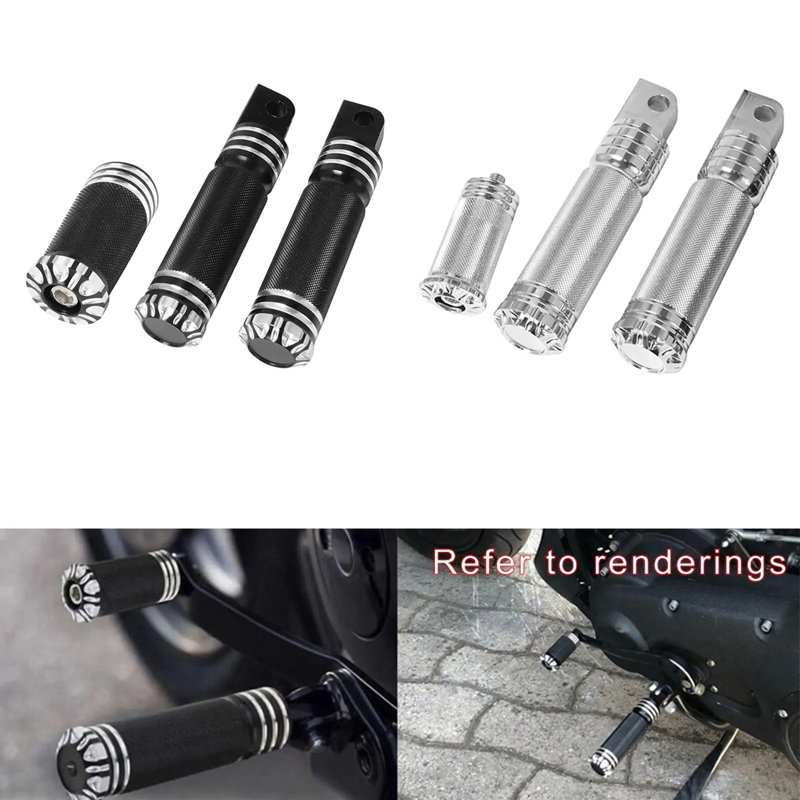 2 Piece Foot Pegs CNC Shifter Universal Easy to Install Aluminum Alloy for Harley XL883L XL1200C