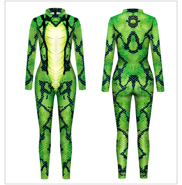 Gold Python Snake Catsuit Wet Look Spandex Reptile Jumpsuit Unitard Bodysuit  Festival Medusa Halloween Costume S M L XL XXL XXXL Plus -  Hong Kong