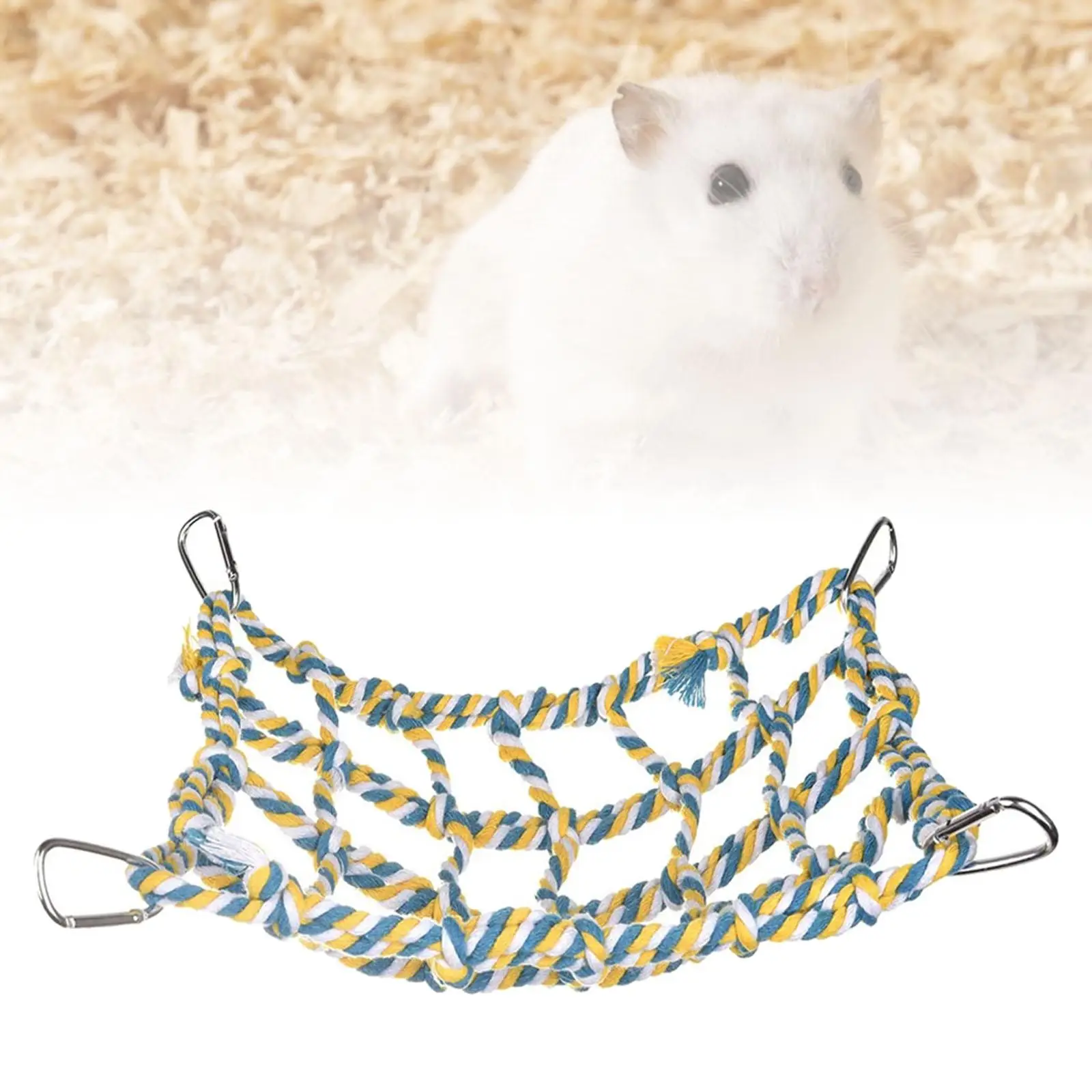 Hamster Hammock Rope Hamster Swing Rope Ladder Climbing Toy for Cockatiel