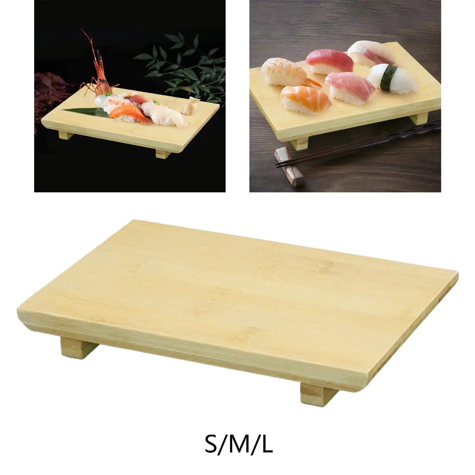 Sashimi Sushi Plate Storage Table Organizer Tableware Cutting Tray Countertop Bamboo Serving Tray Food Platter Multipurpose