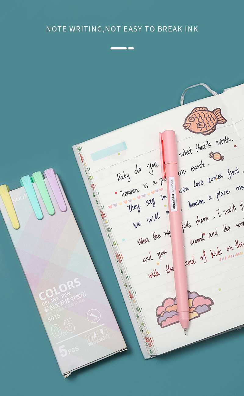 30 Farben Bunte Gelstifte Kawaii Push-Zeichen-Stifte Handkonto Journal Japan Niedliche Press-Gelstifte 0,5 mm Schule Büromaterial – Detail 3