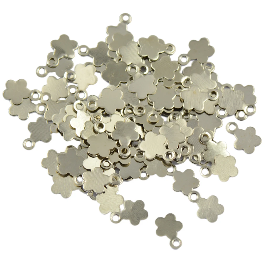 100pcs Charm Stamping Daisy Flower Pendant Necklace Jewelry Making DIY