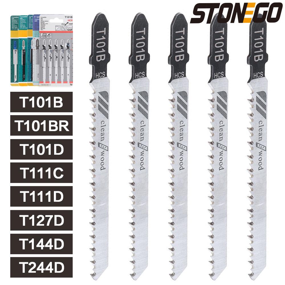 STONEGO HCS Stichsägeblatt-Set T101B T101D T144D T101BR T244D T127D T111C T111D 100 mm T-Schaft Sägeblatt zum Schneiden von Holz/Metall – Detail 1