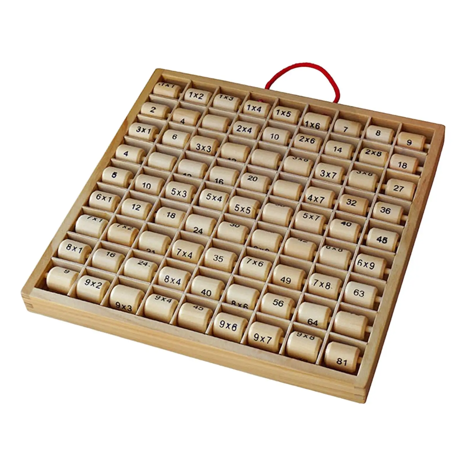 Wooden Multiplication Board Number Games Counting Learning Toy Mathematics Multiplication Table Board Game for Toddlers Girls