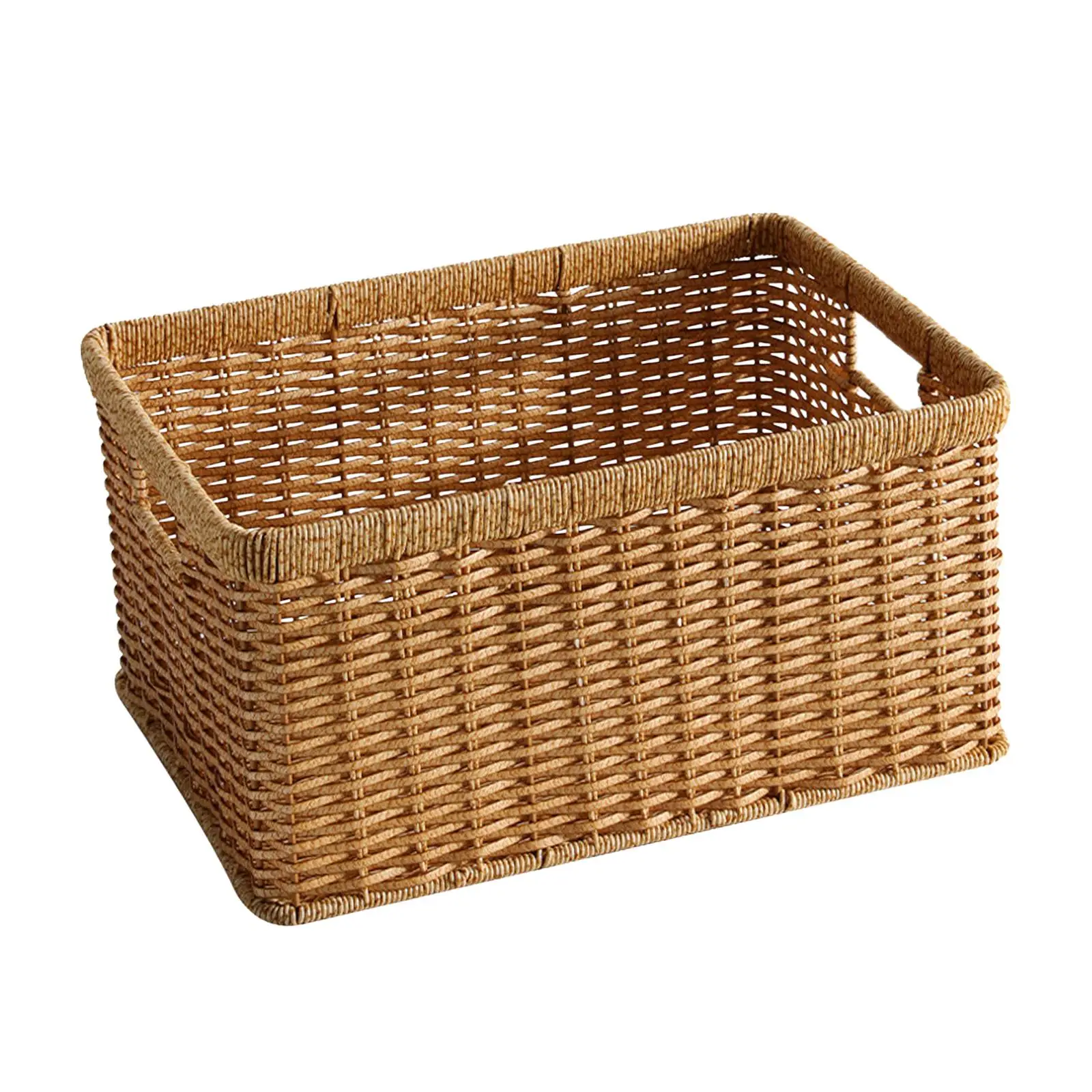 Imitation Ratten Decorative Basket Handmade Basket Rectangle Organizing Sturdy