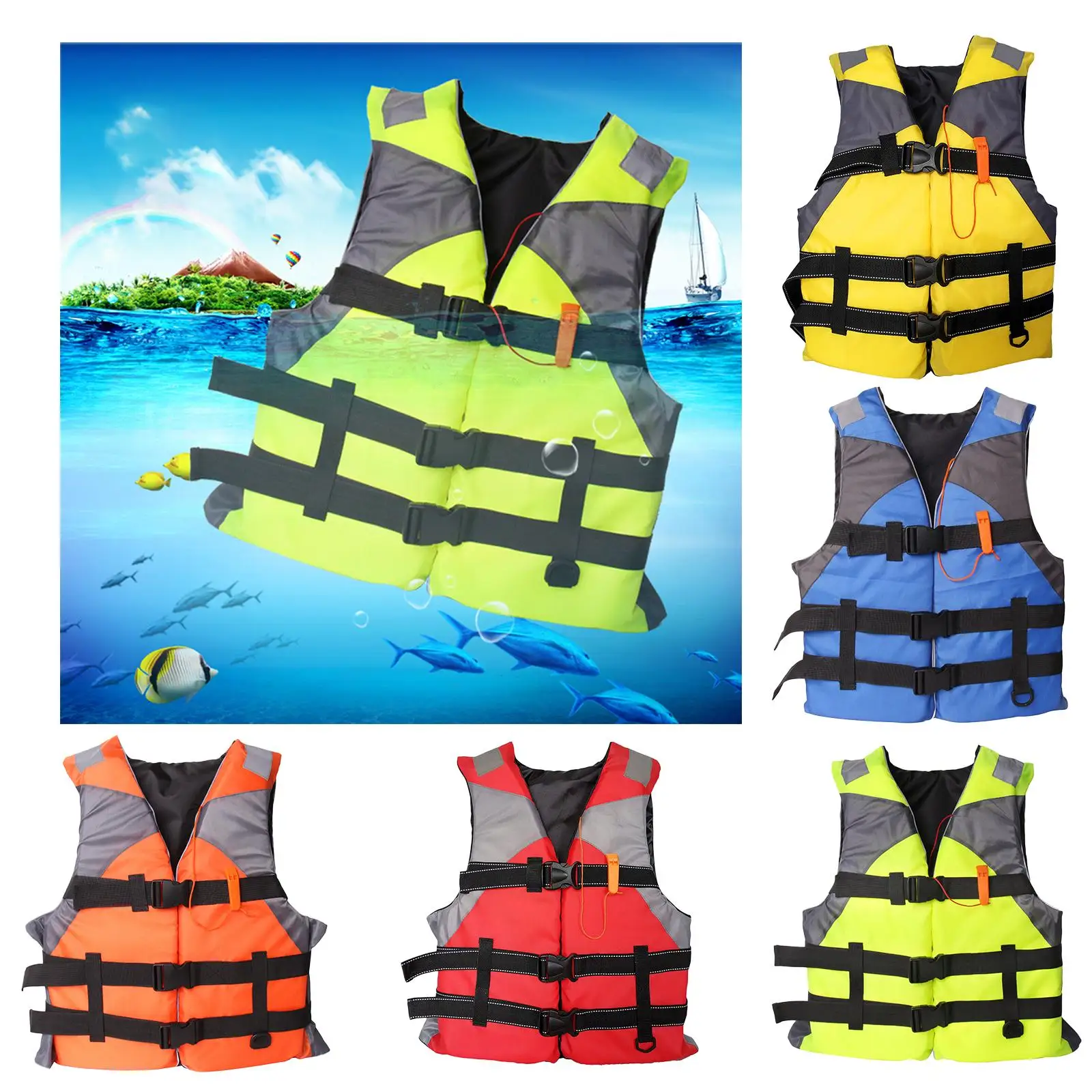 Outdoor Rafting Life Jacket Vest Children and Adult Swimming Snorkeling Wear Fishing Suit