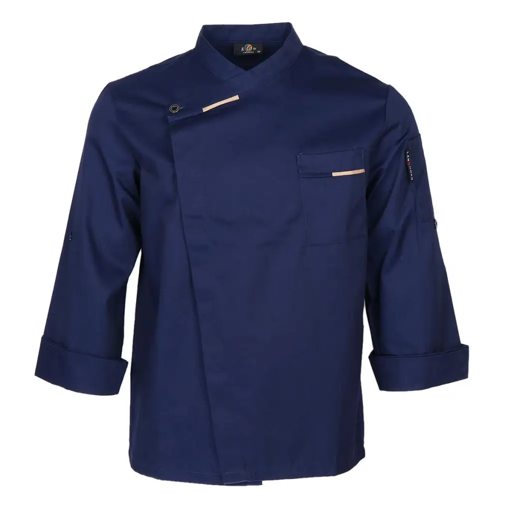 Unisex Chef Jackets Coat Long Sleeves Shirt Waiter Waitress Kitchen Uniforms