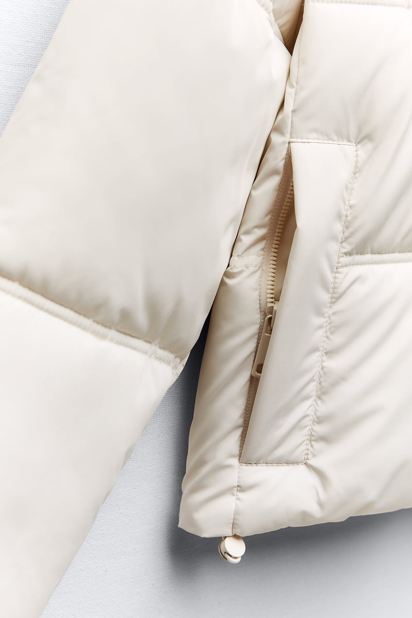 Gesteppte, kurze, dicke Kapuzenjacke für Damen, Winter-Wasser- und Windschutz, verkürzter Anorak, hoher Kragen, lange Ärmel, warmer Mantel_voghion.com