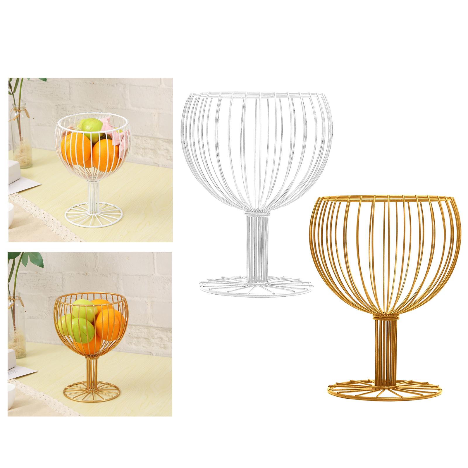 Fruit Basket Bowl Decorative Table Display Plate Goblet Shape  Multipurpose Storage Baskets for Dining Table Living Room Decor