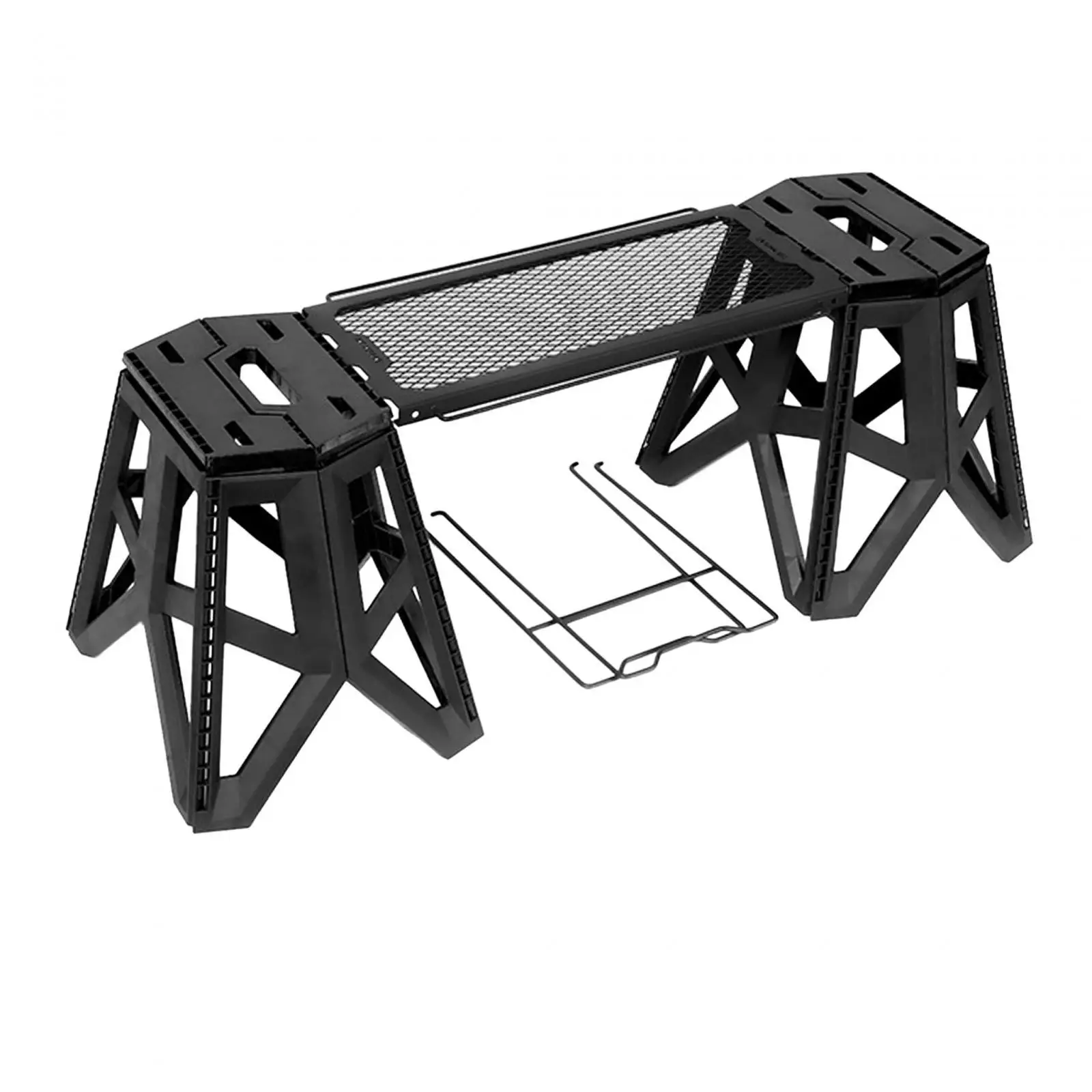 Camping Table and Stool Set, Folding Table Small Storage Rack, Collapsible Stool, Folding Stool Adults for Picnic Cooking