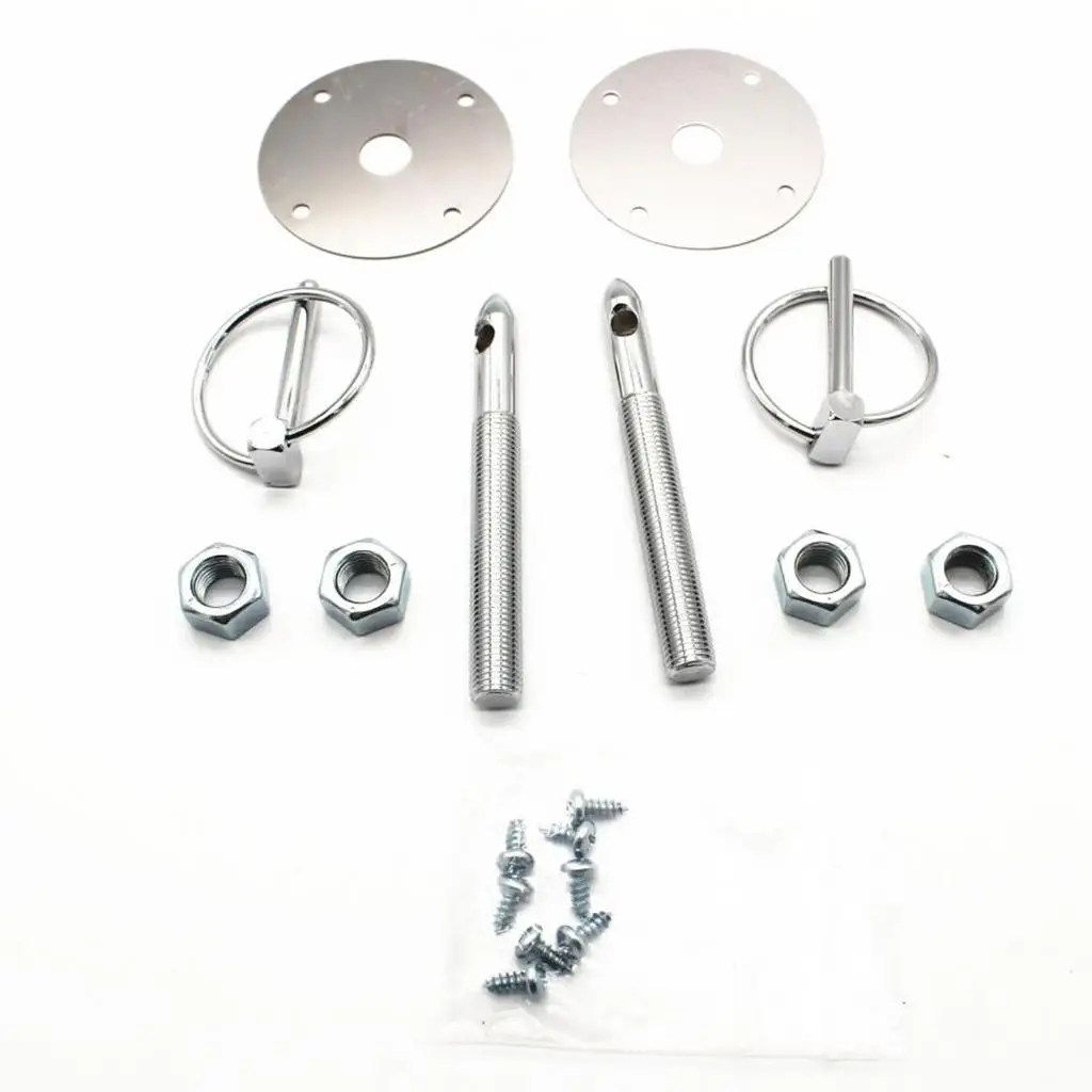 Auto Stainless Hood Pin Set Chrome Hardware for Ford Mopar Racing Cars