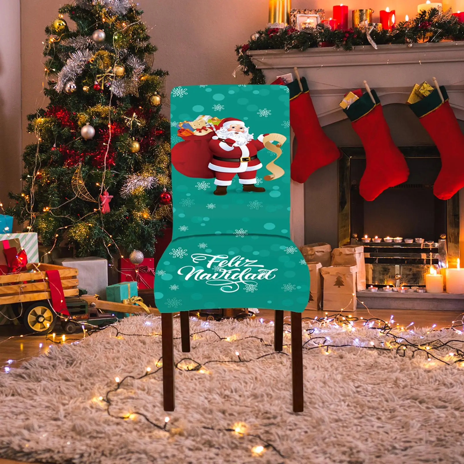 Christmas Dining Chair Cover Xmas Decoration for Banquet Restaurant Kitchen