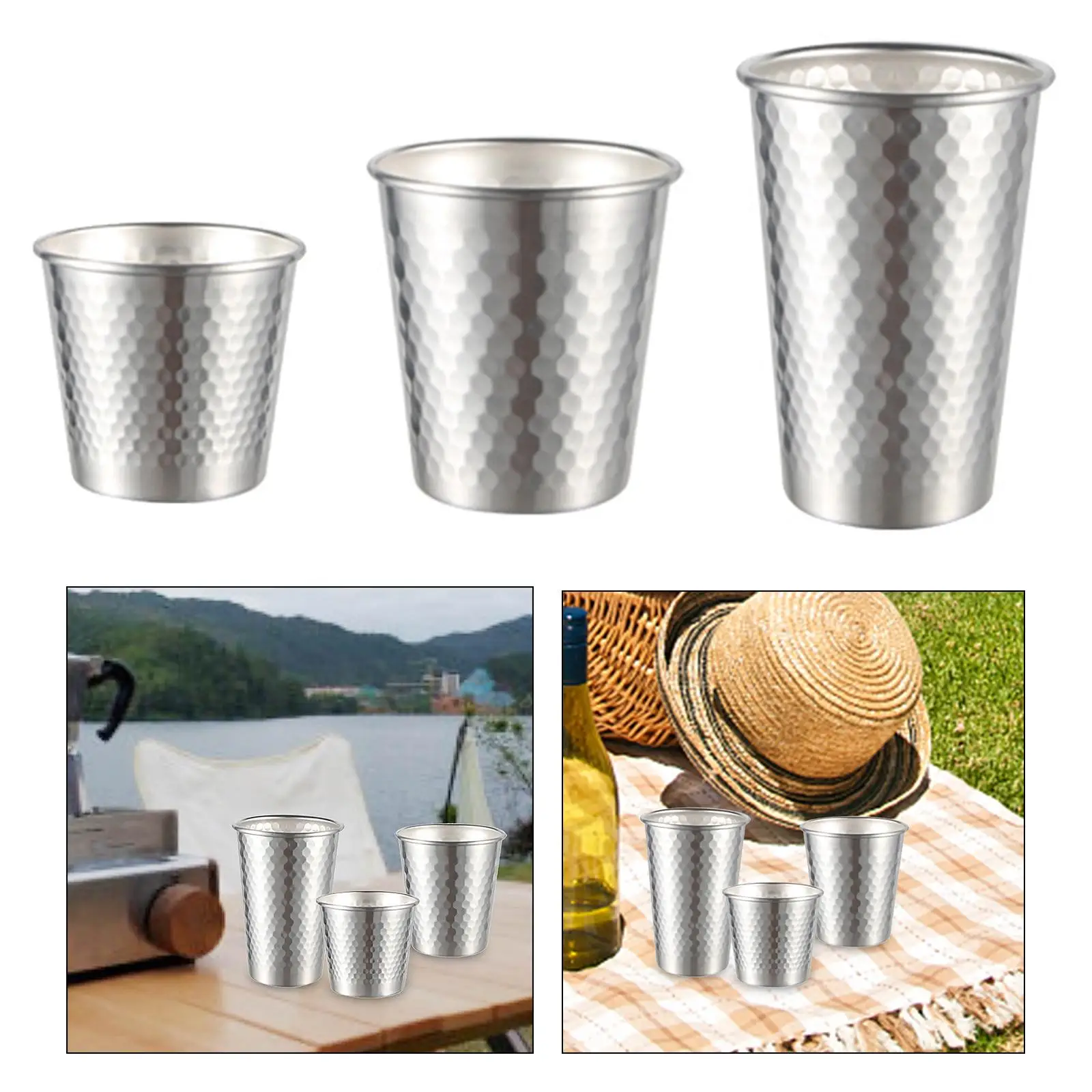 Liquor Cup Portable Double Wall Water Cup Mug 304Stainless Steel Tea Drink Cup Beer Cup for Camping Outdoor Party Cooking Wine