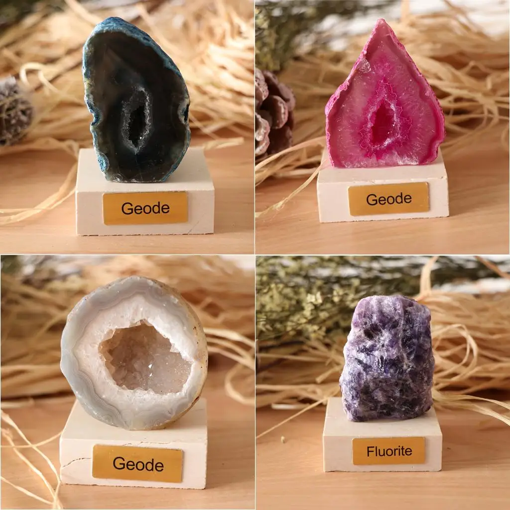 Crystal Geode Mineral for Birthday Wedding Decor Gifts