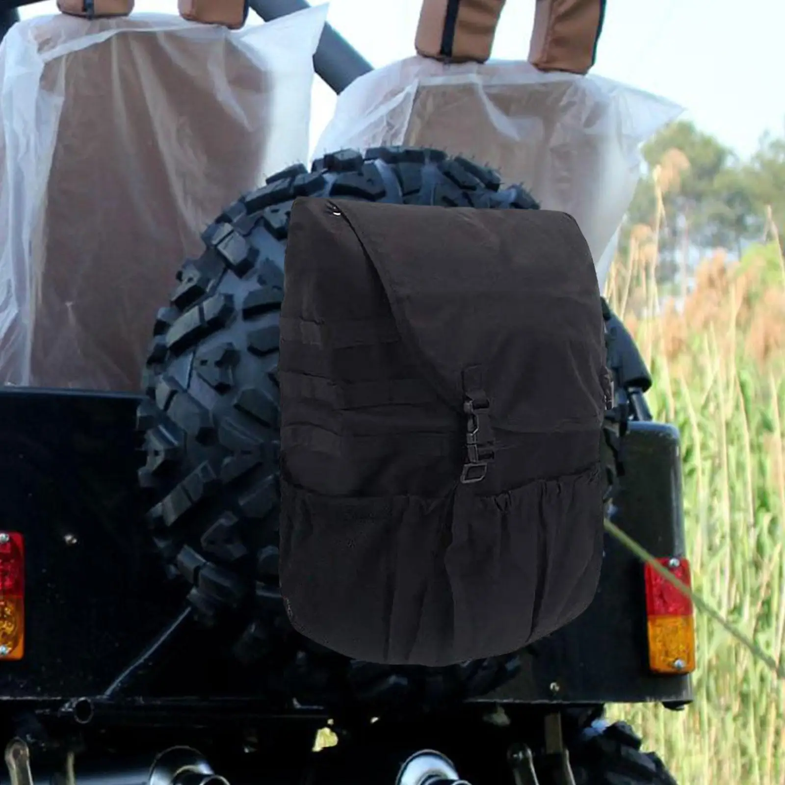 Spare Tire Trash Bag Backpack Rear Wheel Trash Bag Equipment Truck Tailgate Trash Bag Organizer for Campers UTV SUV