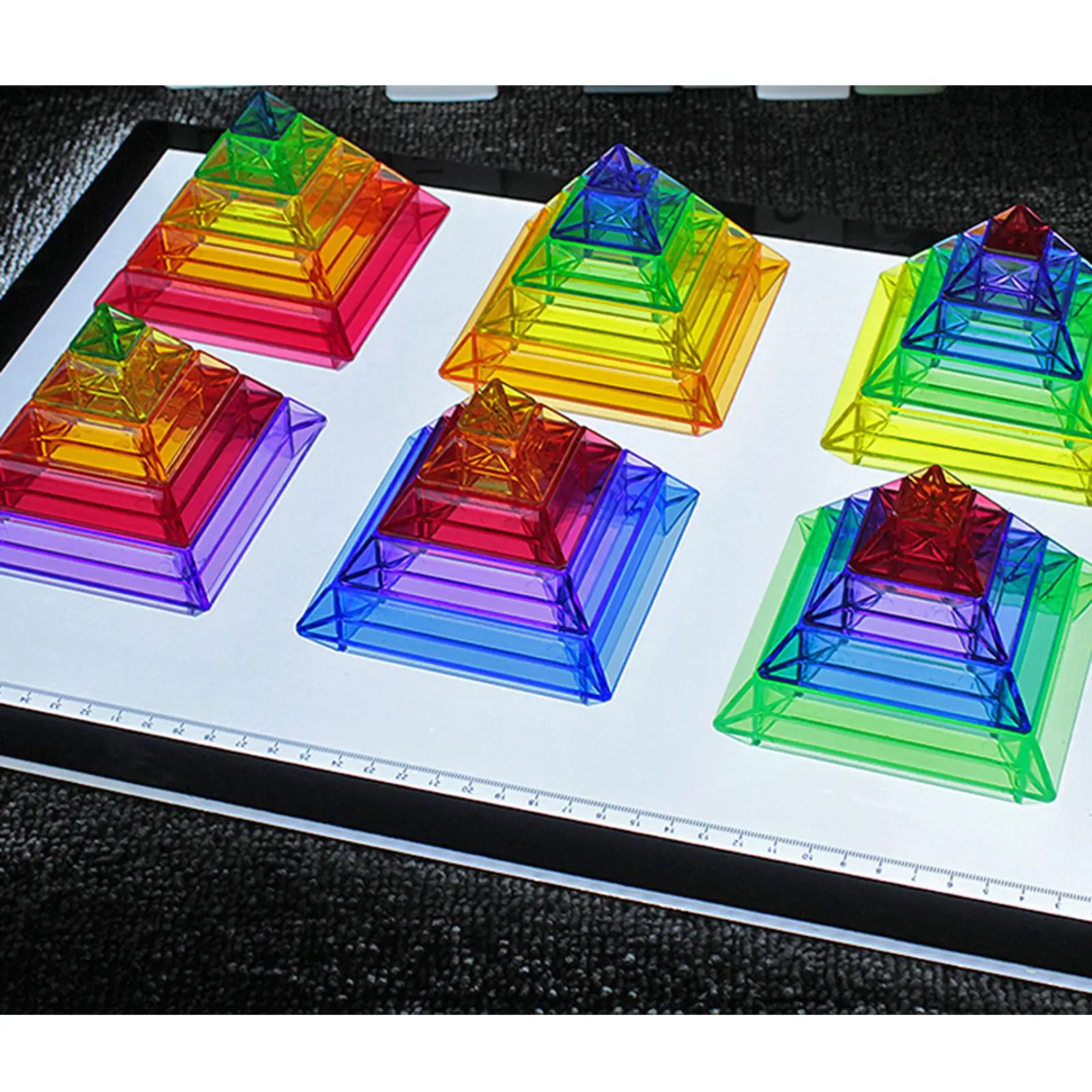 Transparent Pyramid  Toys Building  Coordination Stacking Creative Ability  Thinking Wisdom Pyramids for Kids 