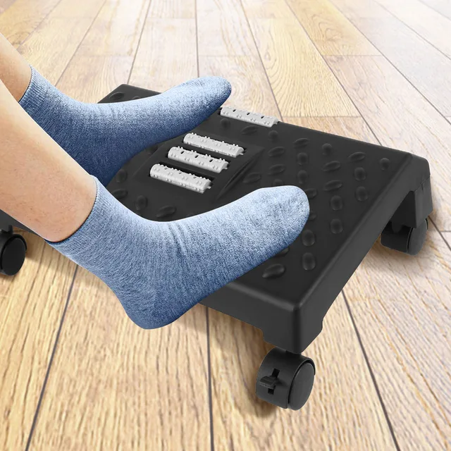Foot Rest with Massage Surface Rollers Ergonomic Easy Assembly Pressure  Relief Foot Stool for Office Home - AliExpress