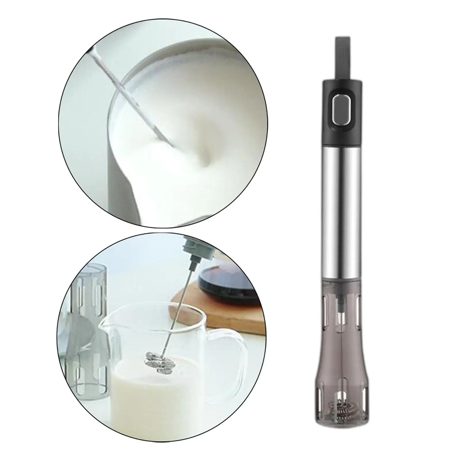 Milk Frother Battery Operated Easy Cleaning Milk Steamer Blender Coffee Eggbeater for Tea Matcha Kitchen Bar