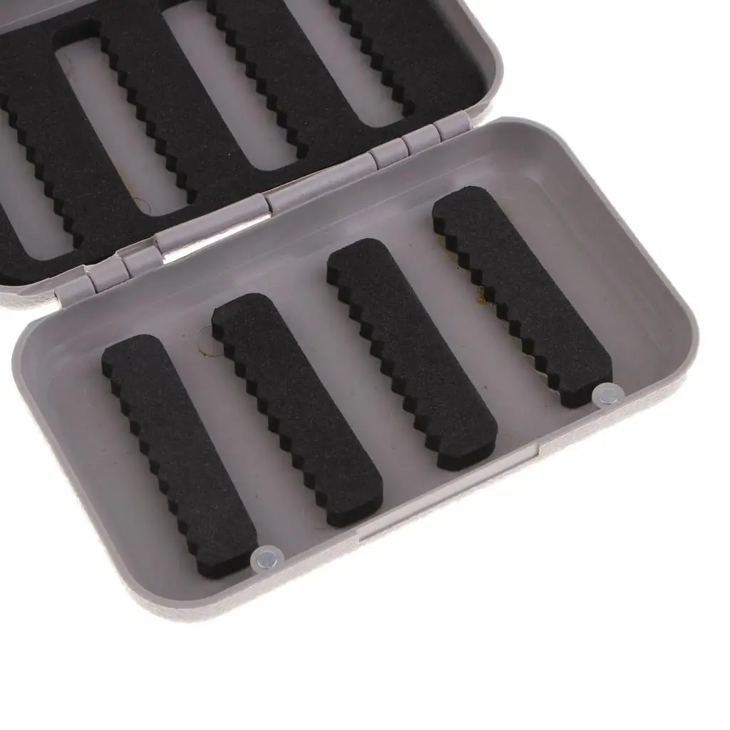 2PCS Gray/Tackle Baits Cases Fly Boxes 10 x 6.2 x 2.2cm Fly Fishing Flies Storage Box