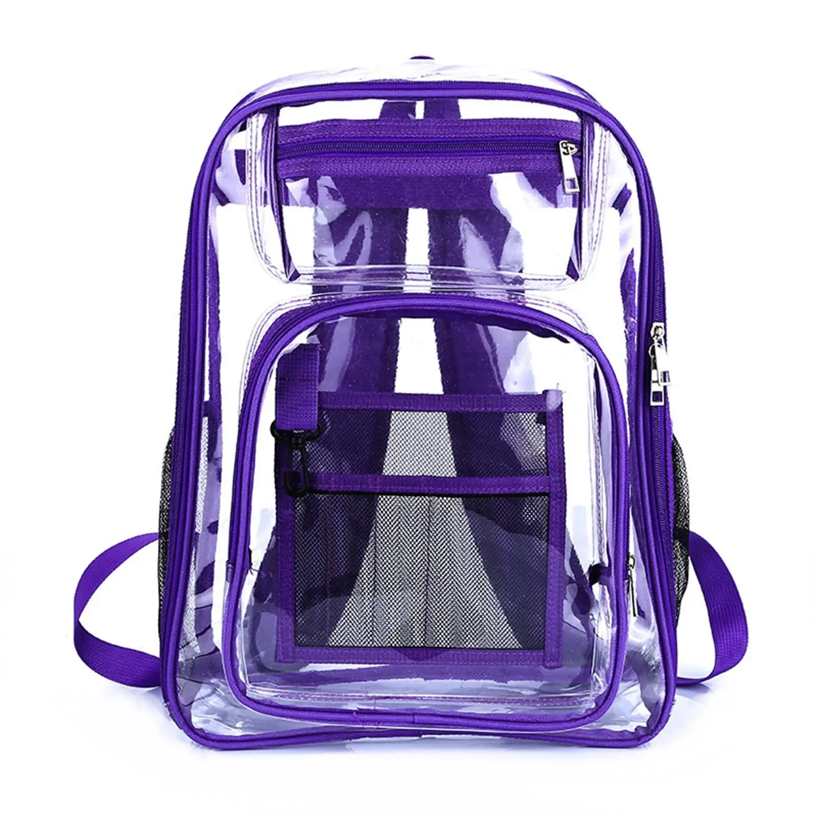 Transparent Backpack 2 Way Zip Reinforced Strap Durable for Sports Men