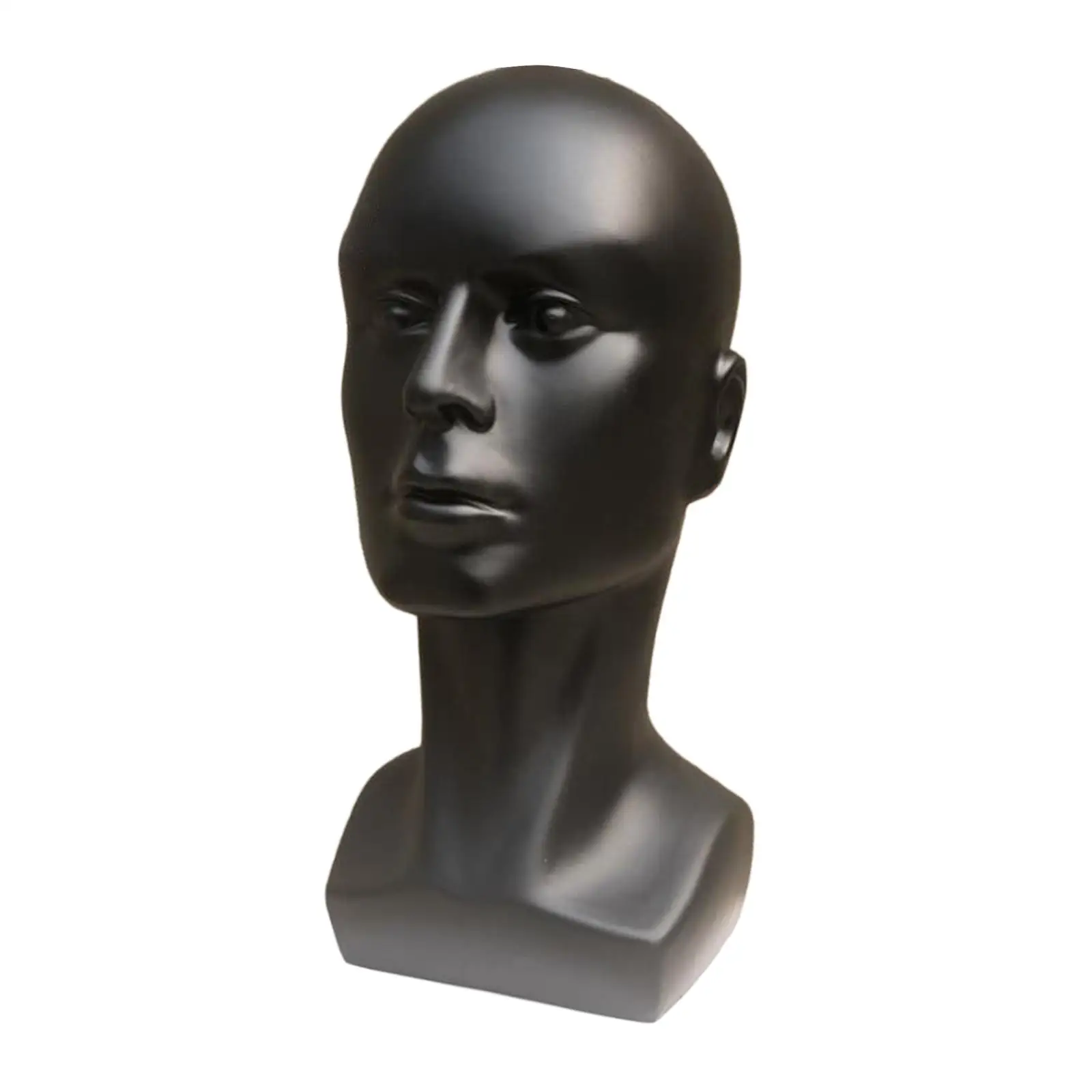 Male Bald Mannequin Head Smooth Multipurpose Manikin Wig Head Stand Wig Display Stand for Wigs Displaying Making Styling Glasses