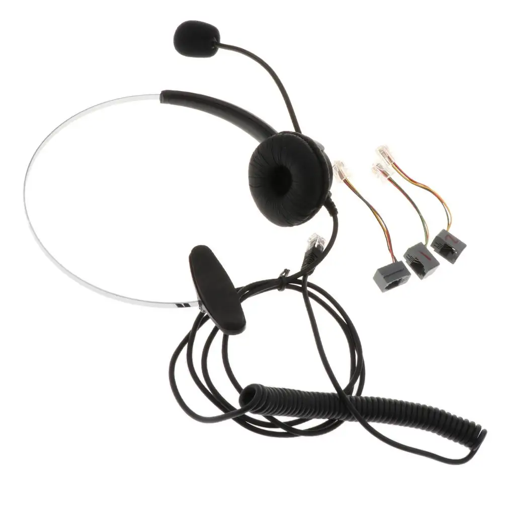 Hands-free Call Center Office Noise Cancelling RJ9 Plug Headset Headphone High clear and sharp voice communication