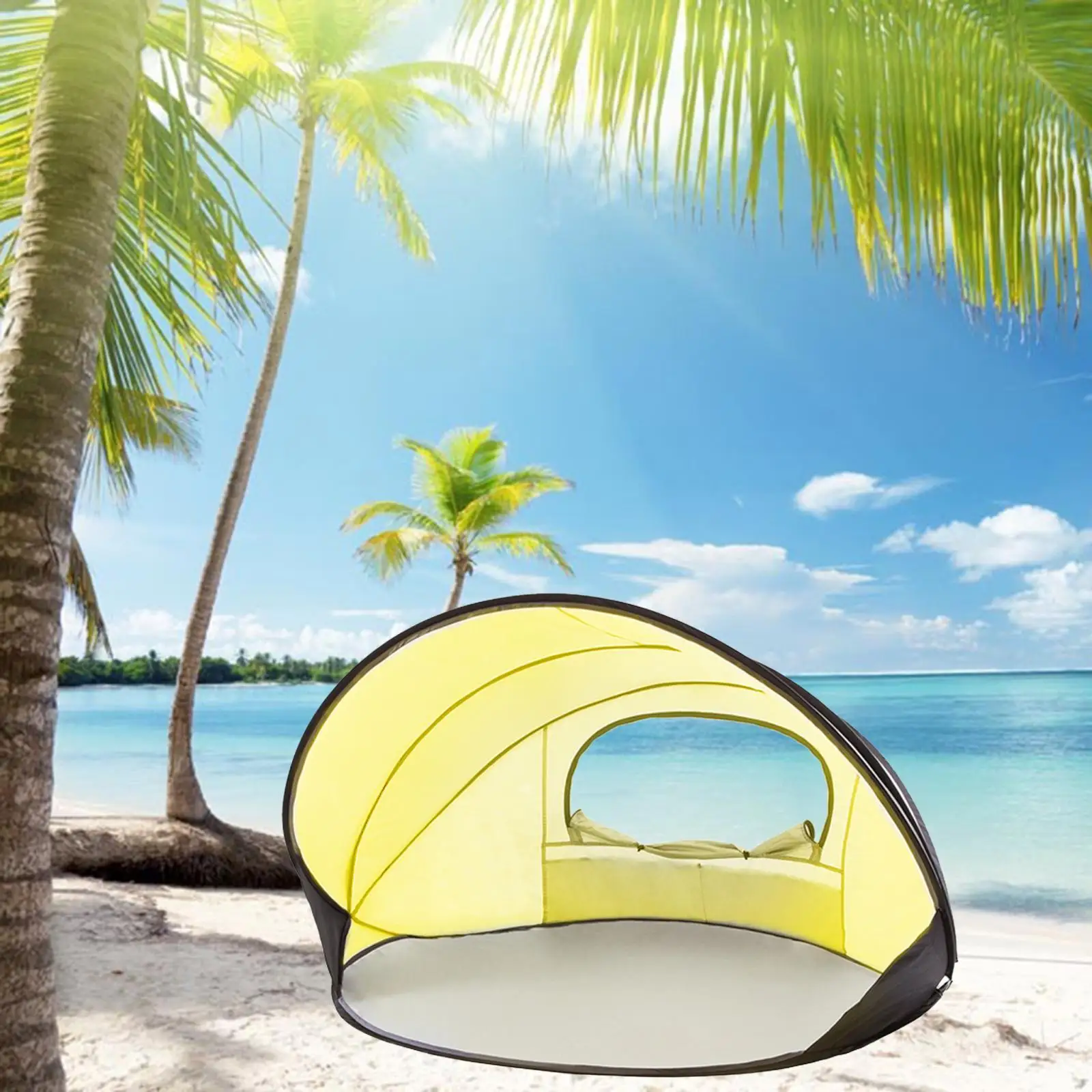 Pop up Beach Tent Sun Shelter 2 People Durable Structure for Weekend Trip Relaxing Multifunctional with Carrying Bag Waterproof