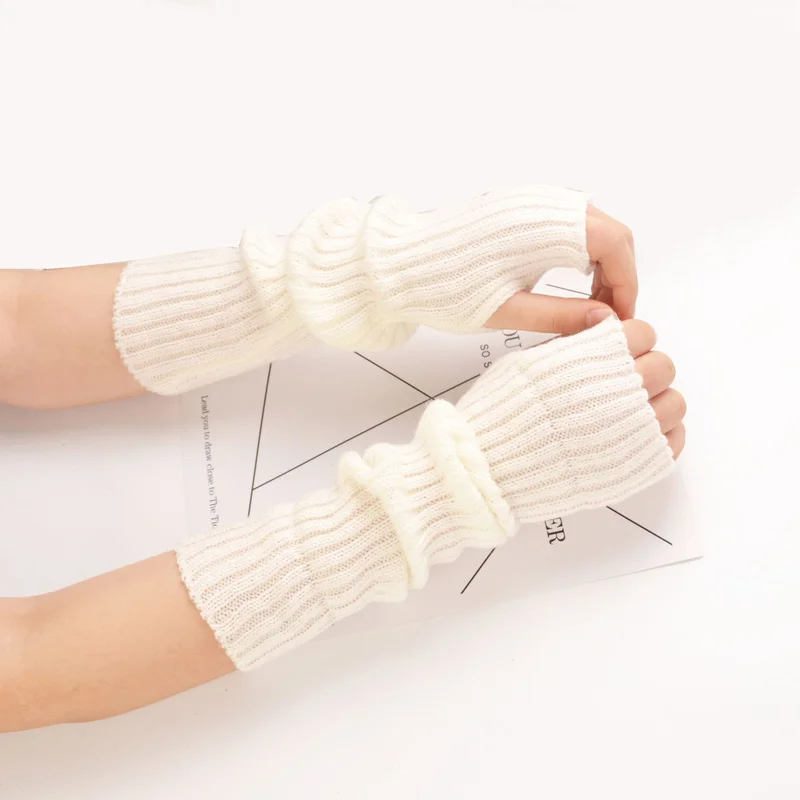 calentadores de brazo sin dedos de punto corto Calentadores de brazo Mitones Chalier Mitones de invierno para mujeres 