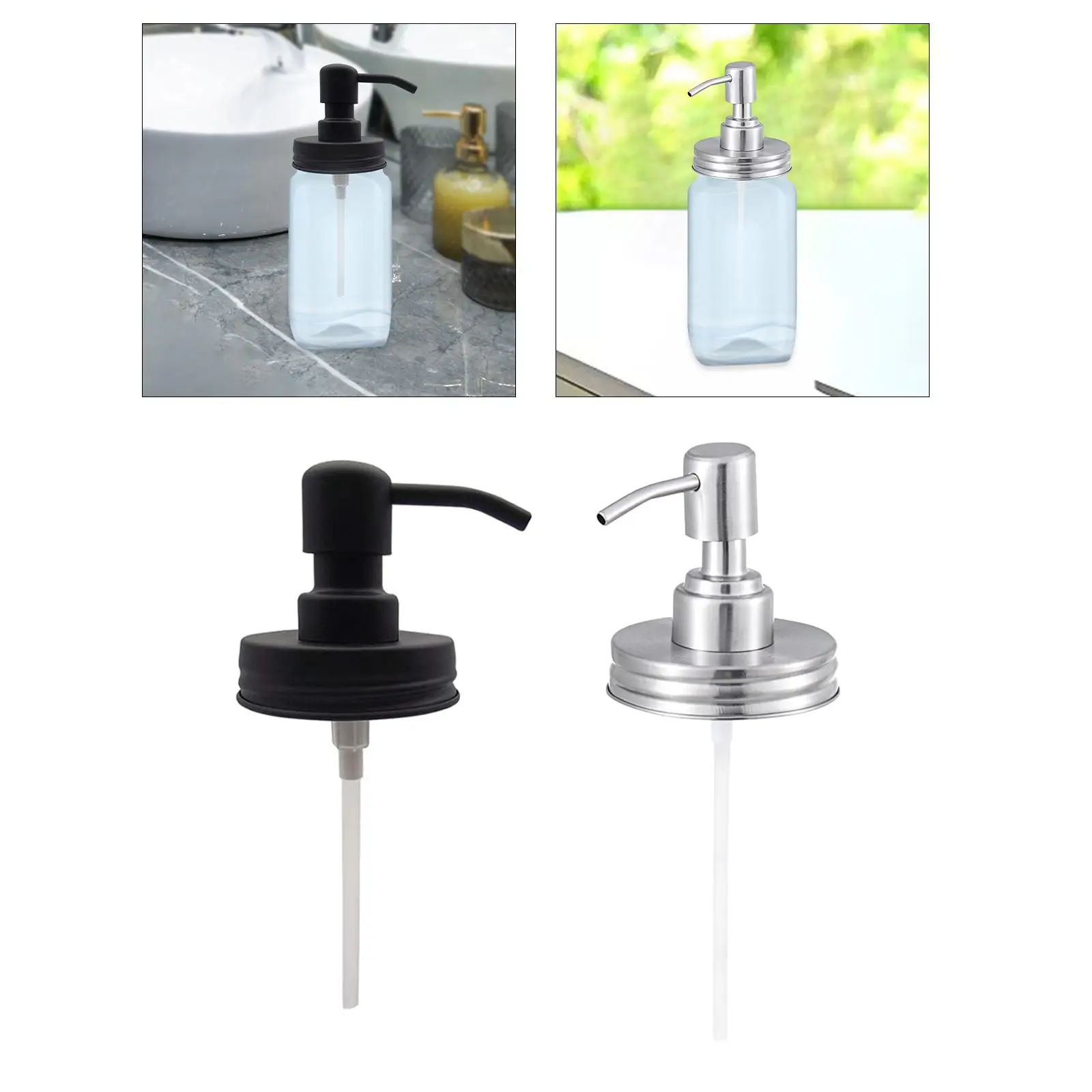 Stainless Steel, Soap Pump Nozzle Head, Lotion Dispenser Pump Head, for Kitchen Sink Bathroom Countertop Parts Accessories