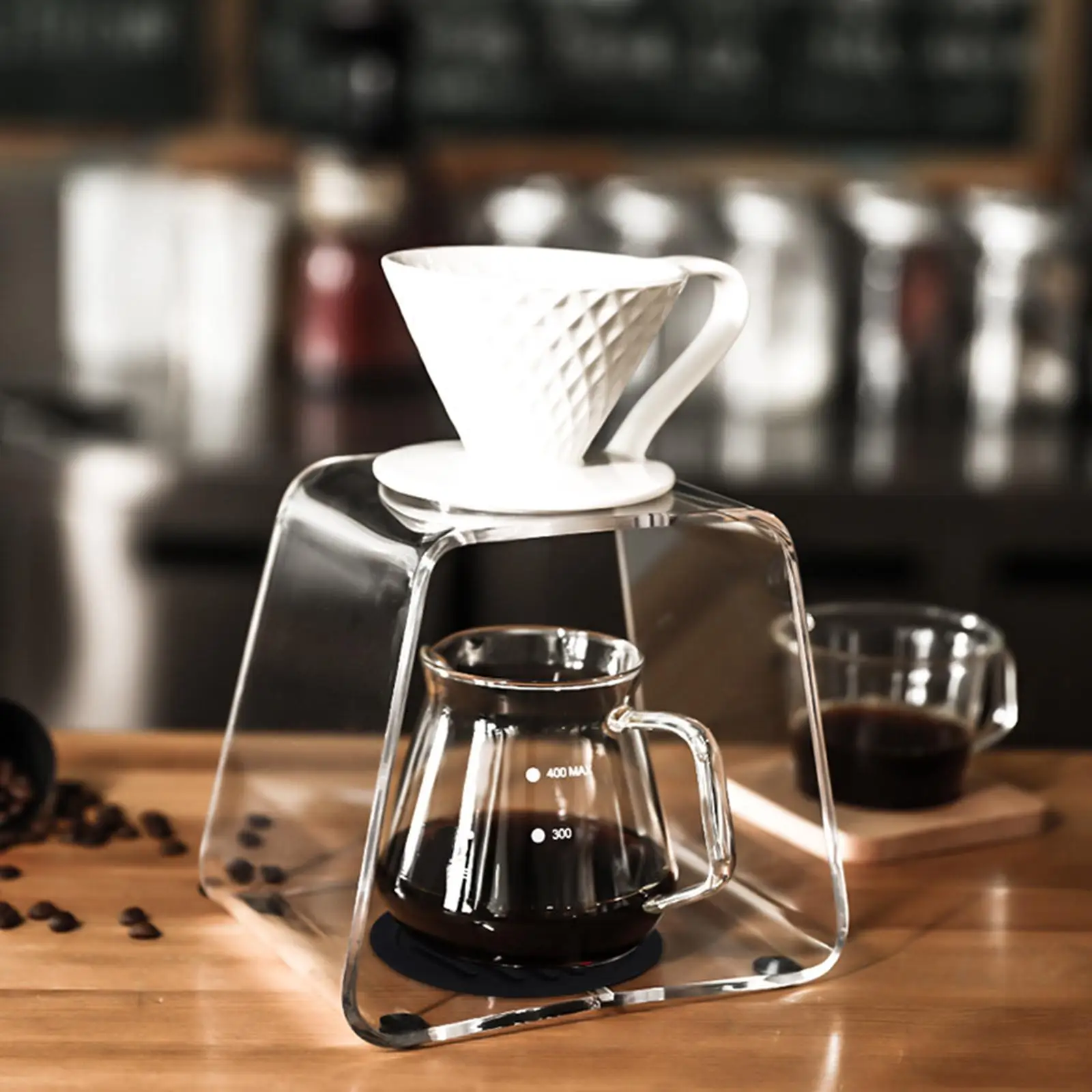 Pour over Coffee Dripper Stand Coffee Station Fittings Cafe Accessory Transparent Drip Tool for Office Coffee Shop Coffee Maker
