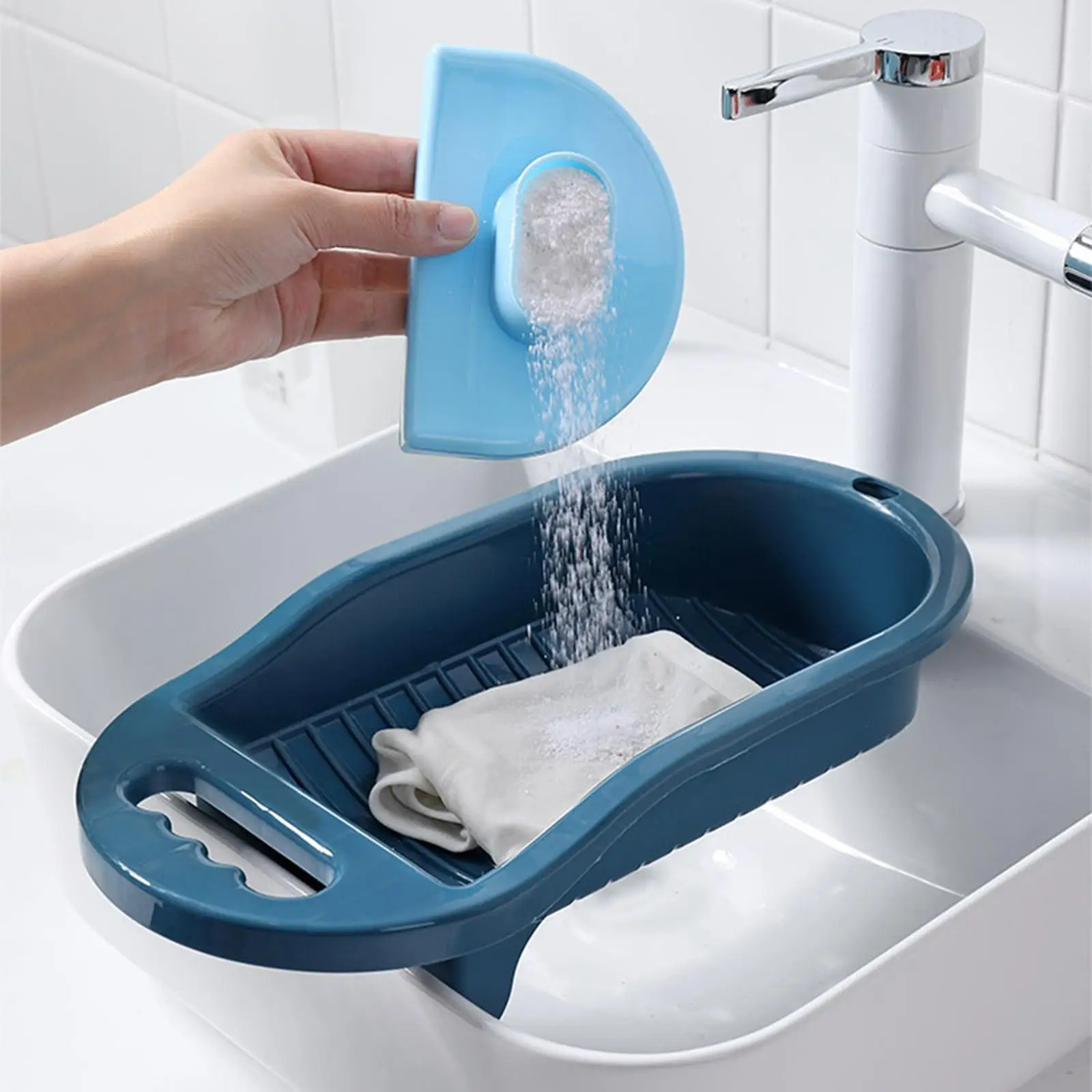 Washing Board Hand Wash Clothes Washboard with Soap Holder for Household
