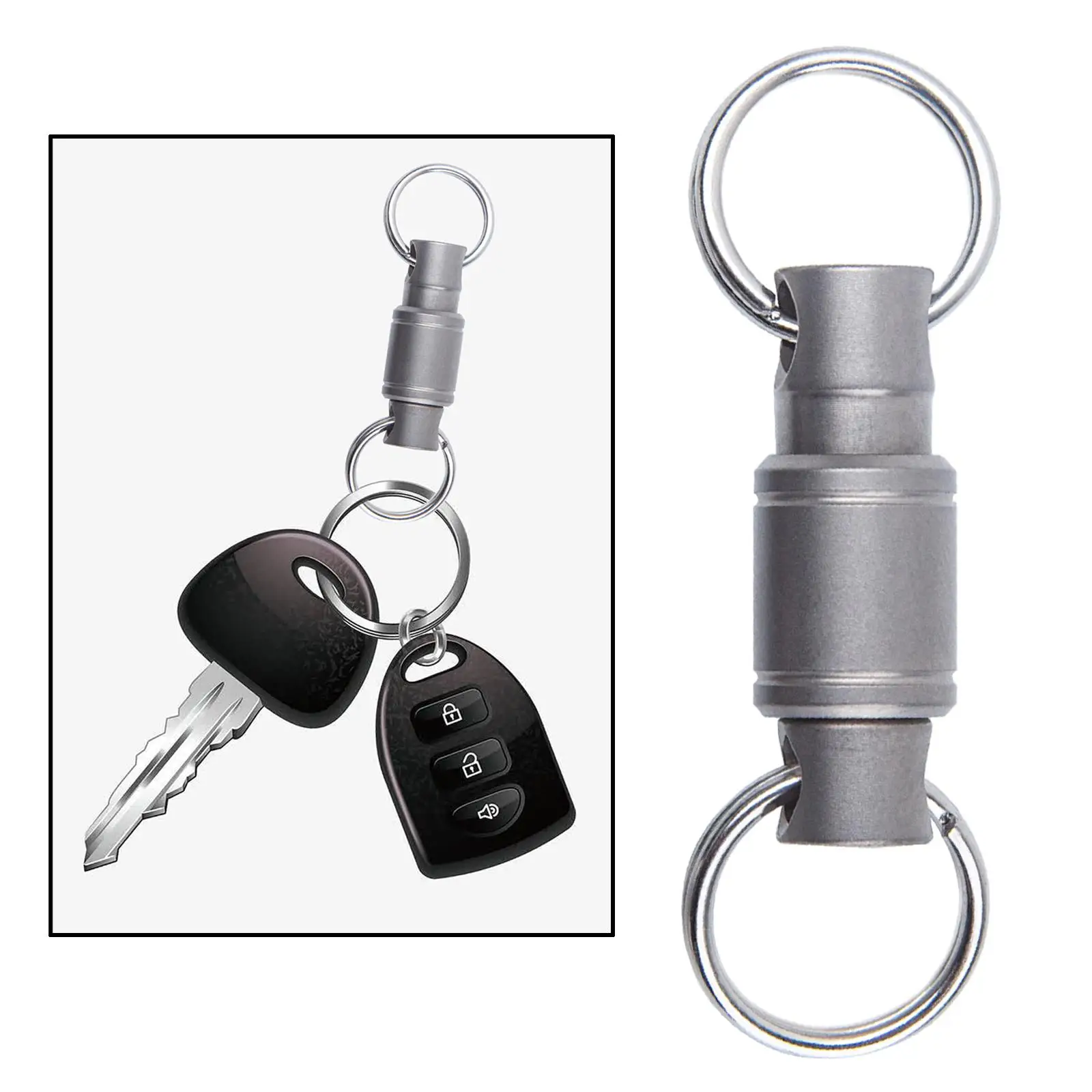 1PC Titanium Alloy 360 Degree Rotation Key Ring Clip Keychain for Waist Belt