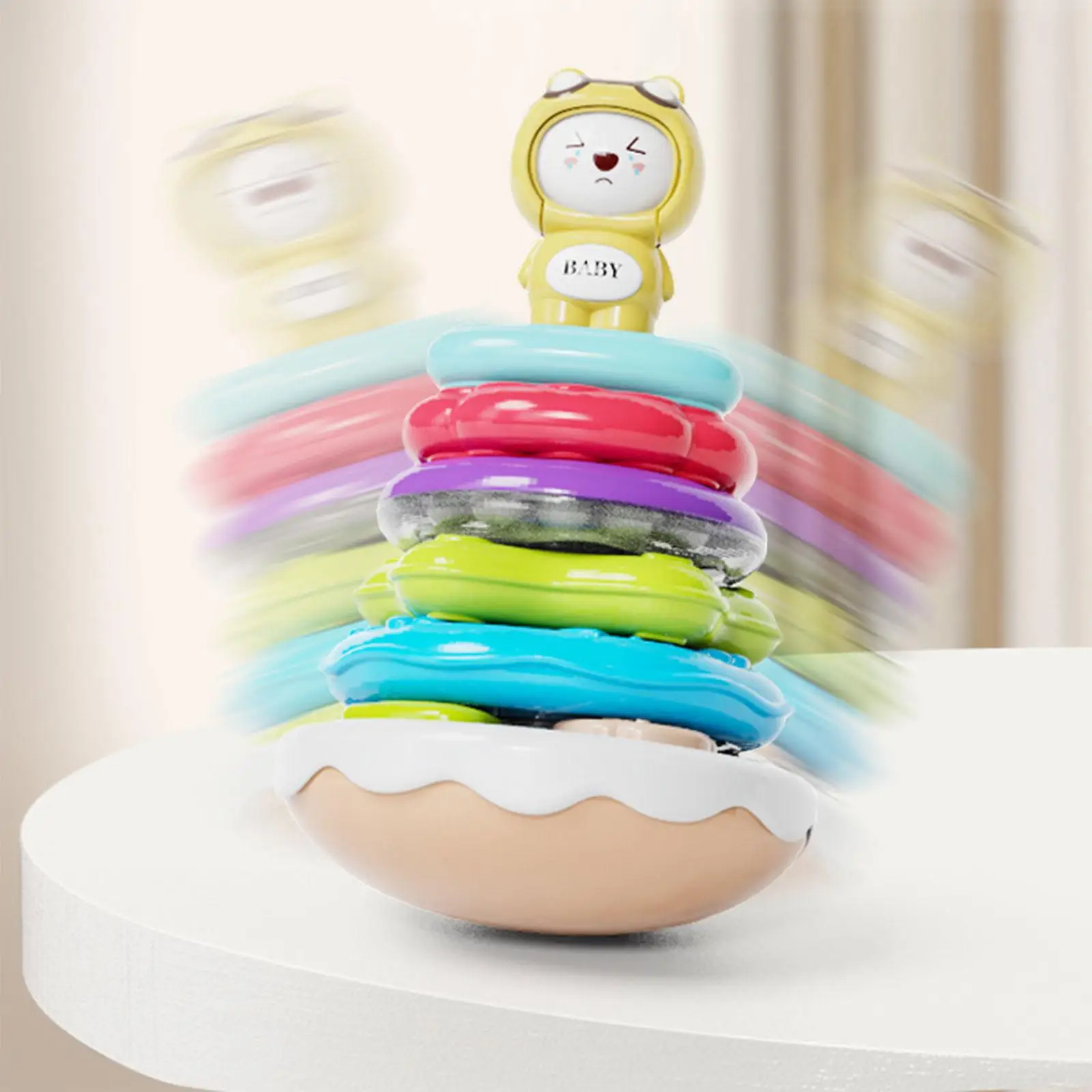 Tumbler Stacker Rings Nesting Circle Toy with Music for Birthday Gift Baby