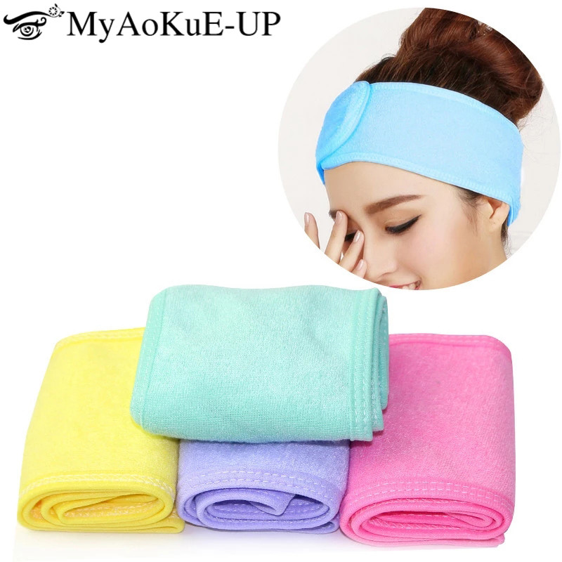 Best of Facial Headband Make Up Wrap Head Terry Cloth Headband Stretch Towel With Magic Tape Makeup Headscarf Extension Eyelashes Tools Reviews & Tips