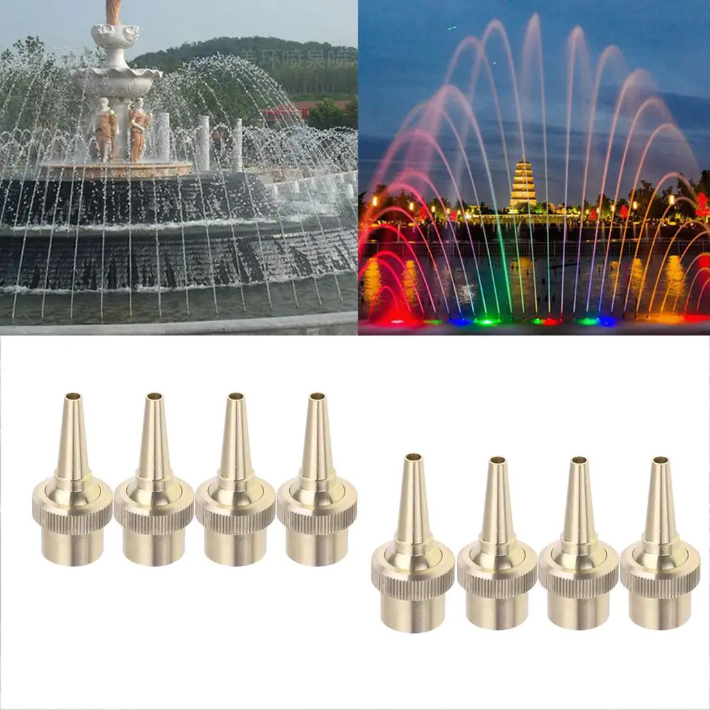 Brass Straight Garden Fountain Water Nozzle Sprinkler Sprayer Head, Nozzle Shaft